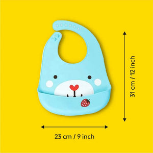 Baby Waterproof Silicone Bib with Pocket | Set of 2