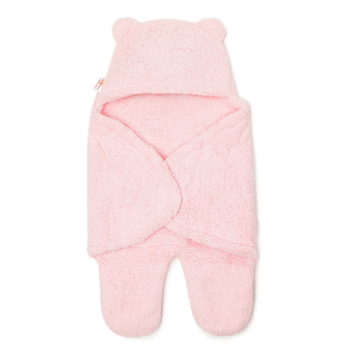 solid light pink baby blanket with hood