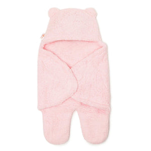 3-in-1 Plain Hooded Baby Blanket Wrapper with Velcro lock