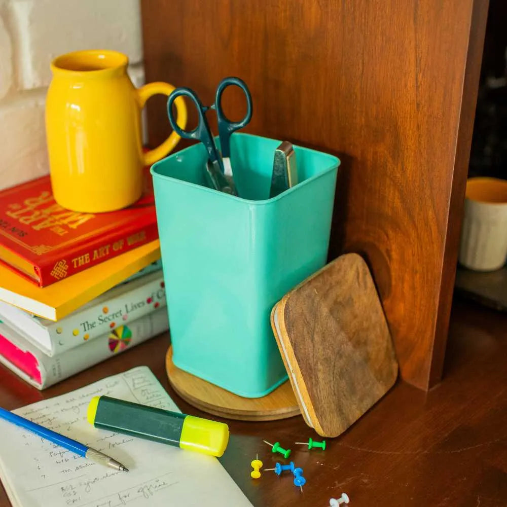 Square Metal Storage Jar