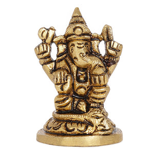 Bhakti Ganapati Brass Idol 100% Pure Brass Antique Finish