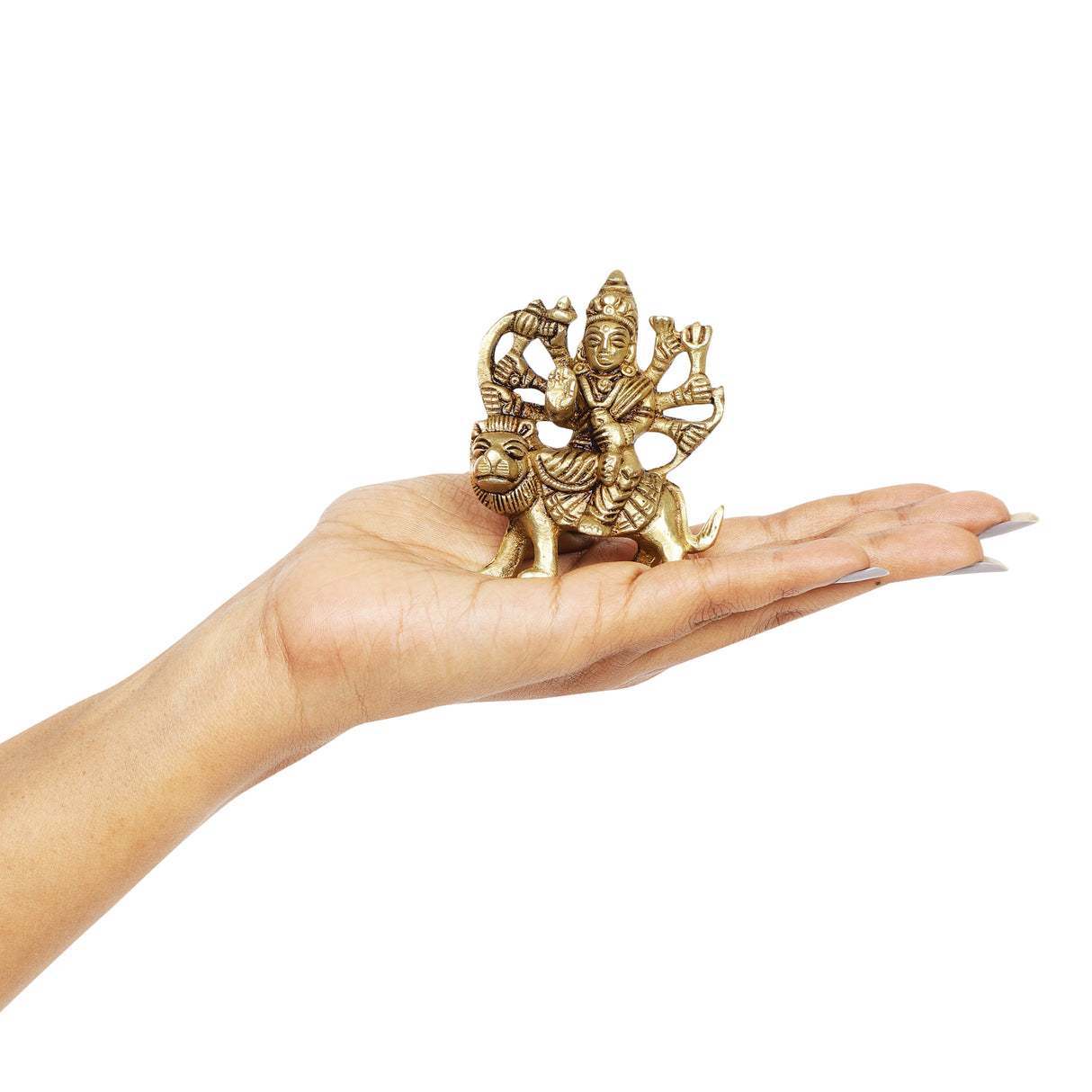 Mahagauri Durga Brass Idol  100% Pure Brass  Antique Finish for home 