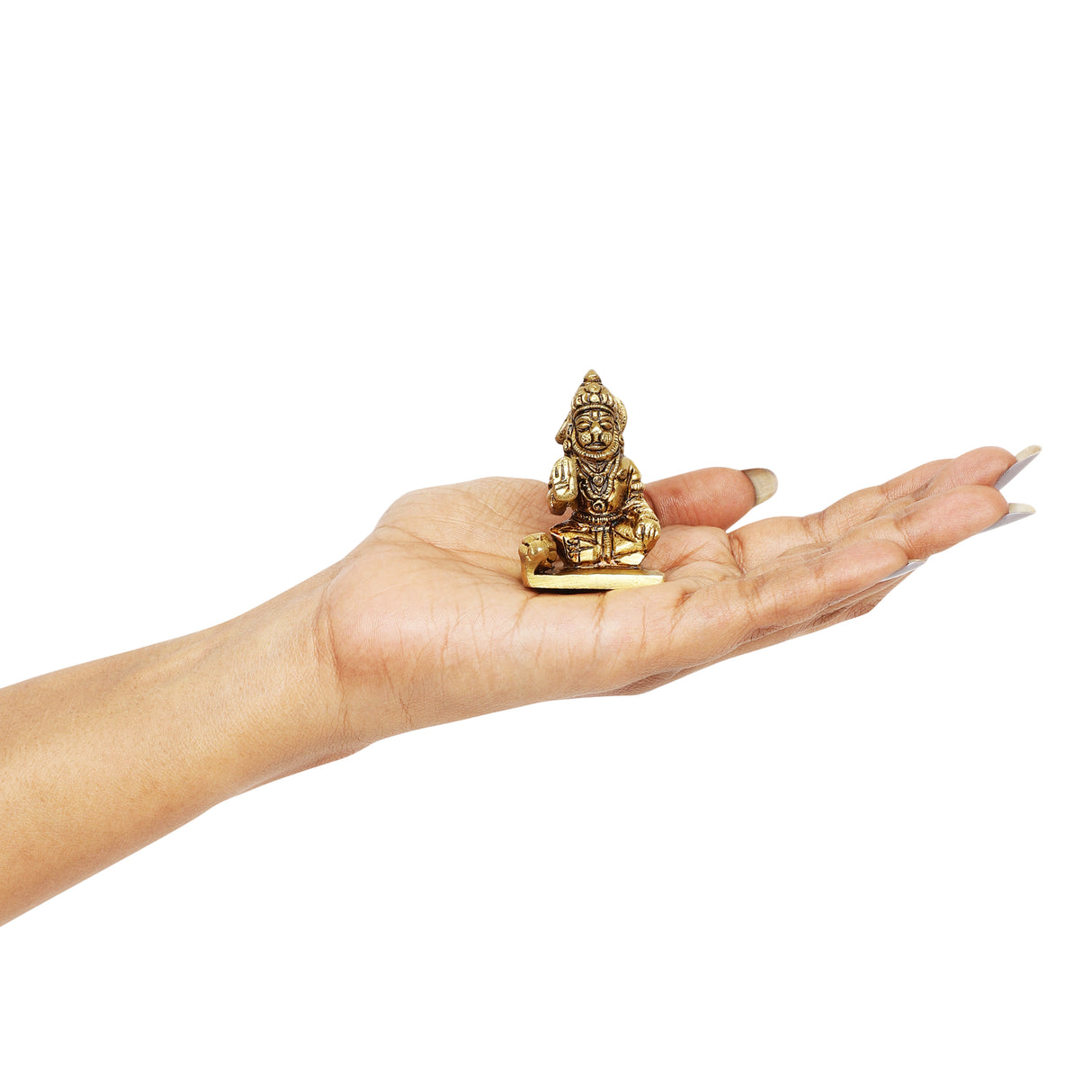 Maharudra Hanuman Brass Idol  100% Pure Brass  Antique Finish for home and car 