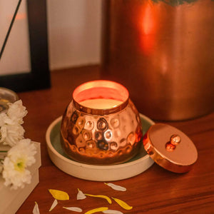 Hammered Copper Jar Candle