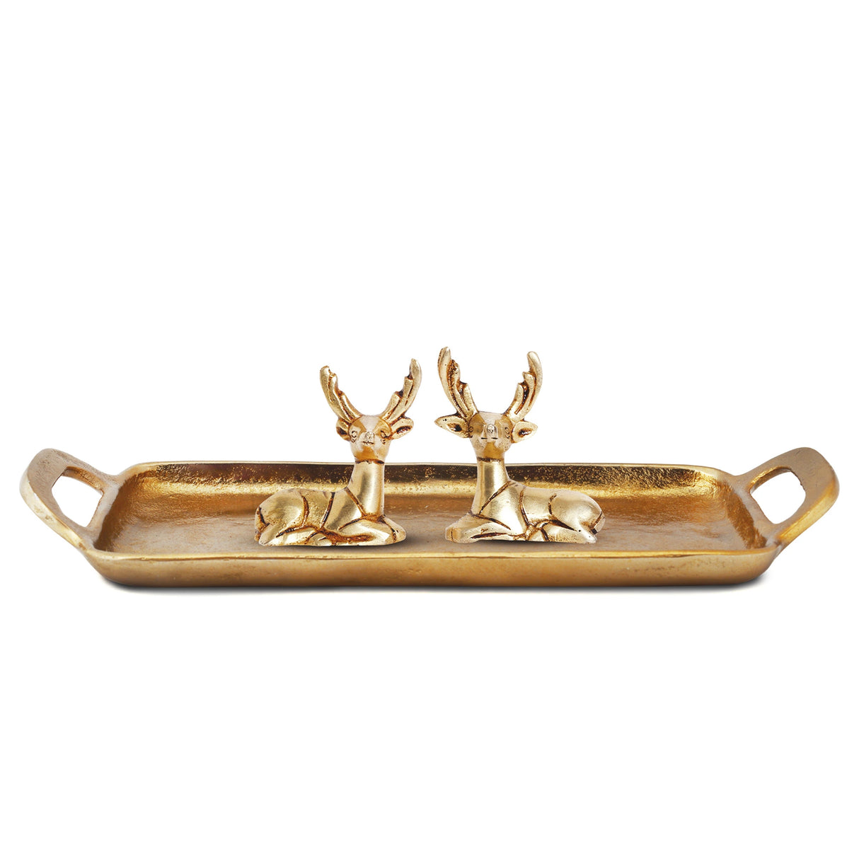 Lucky Antlers |  Small Metal Tray and Brass Deer