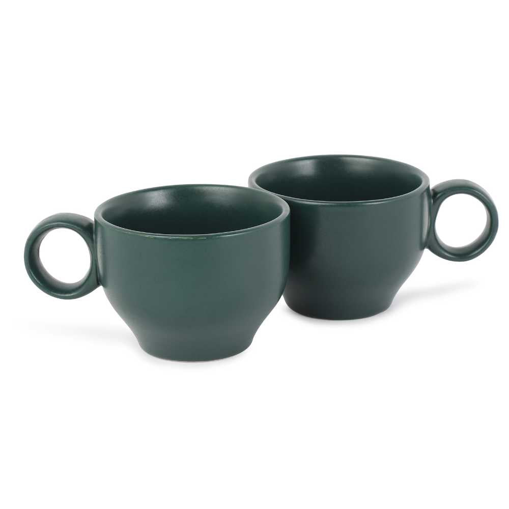 Ring Handle Ceramic Cup  | Set of 2