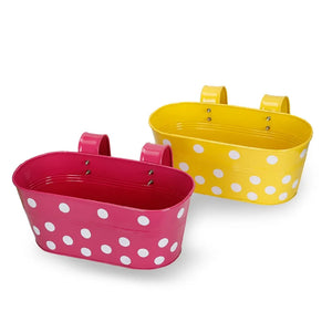 Polka Double Hook Metal Balcony Planter Set