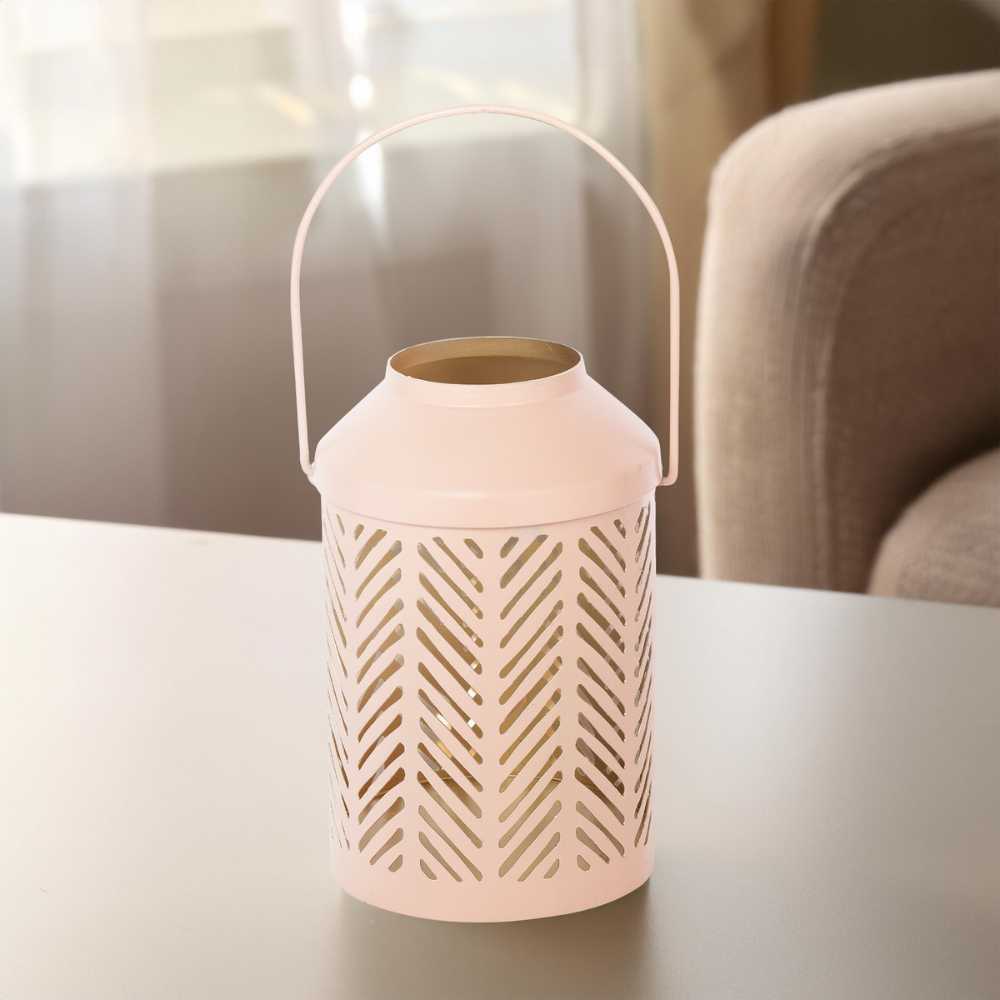 Peach jaali lantern for home decor 
