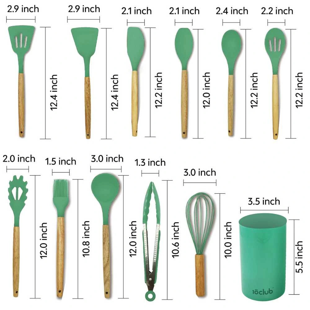 12 piece - Heat Resistant Silicone Spatula Set