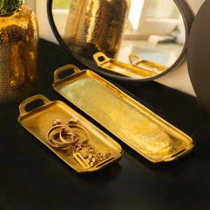 Textured Metallic Gold Decor Tray