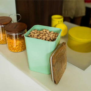 Square Metal Storage Jar