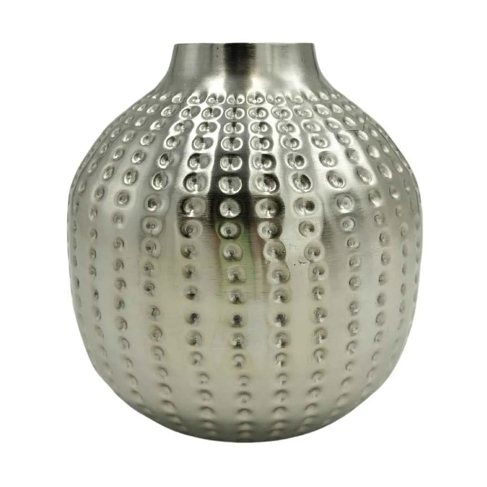 Hammered Line Metal Vase