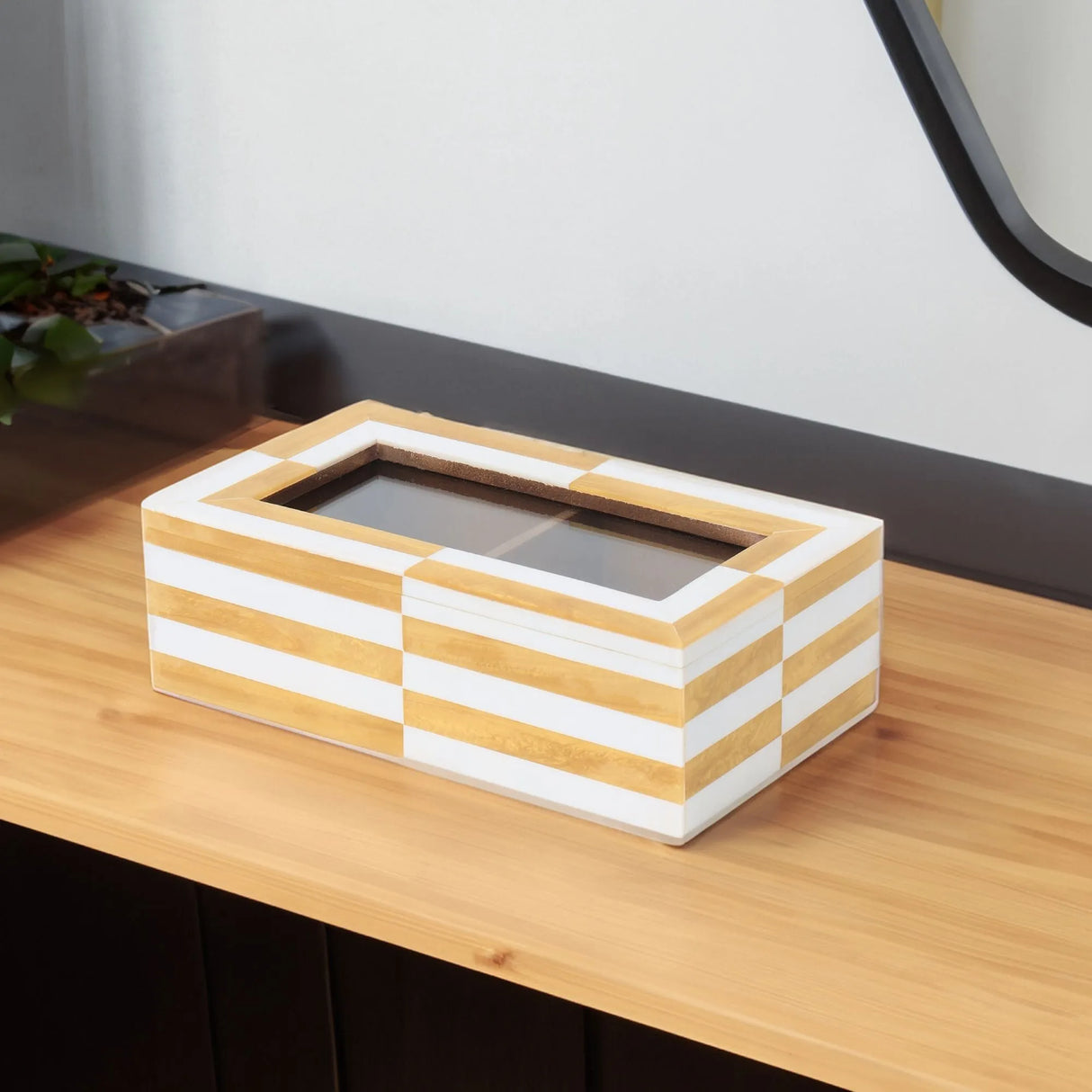 Striped Pattern Decorative Storage Box | Set of 2