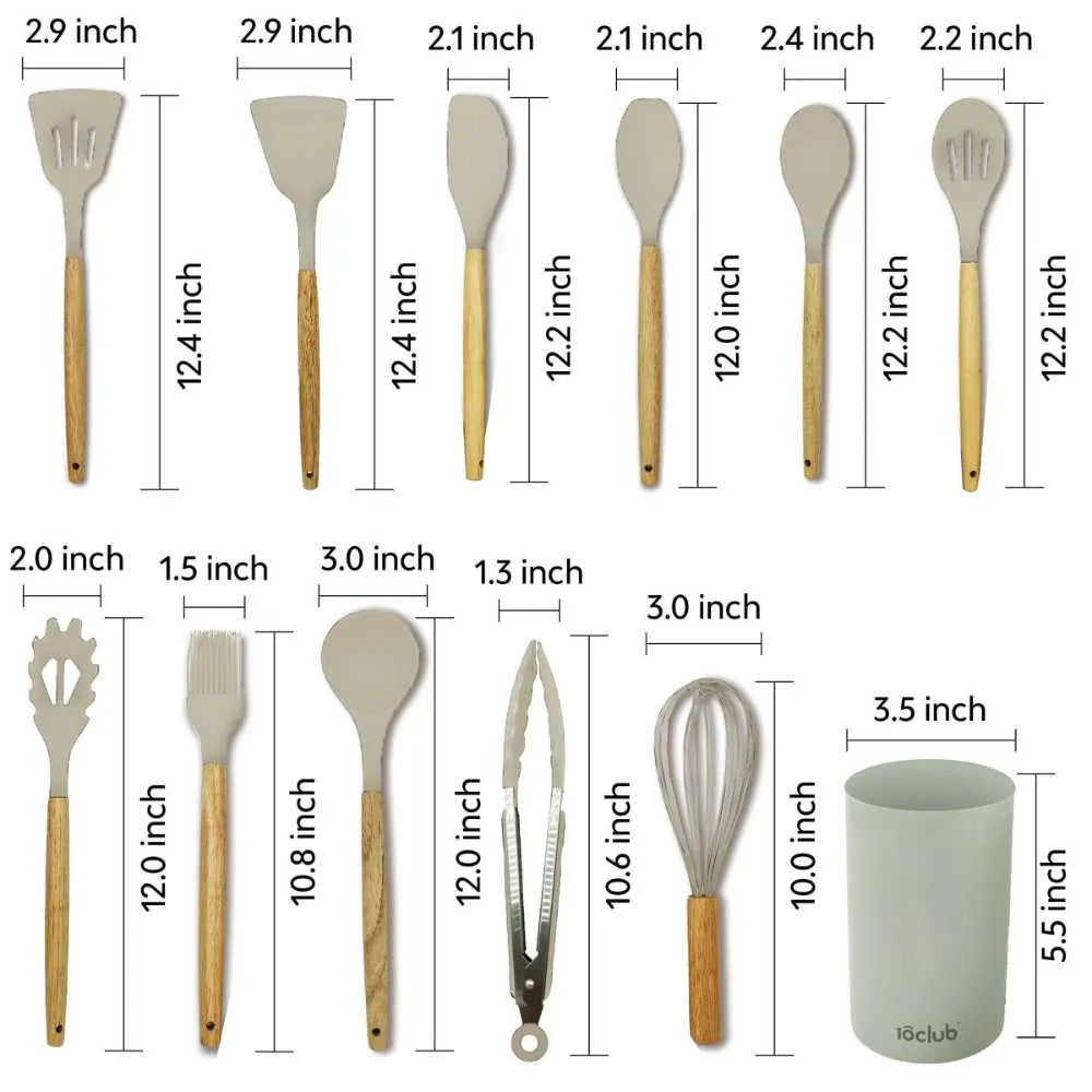 12 piece - Heat Resistant Silicone Spatula Set