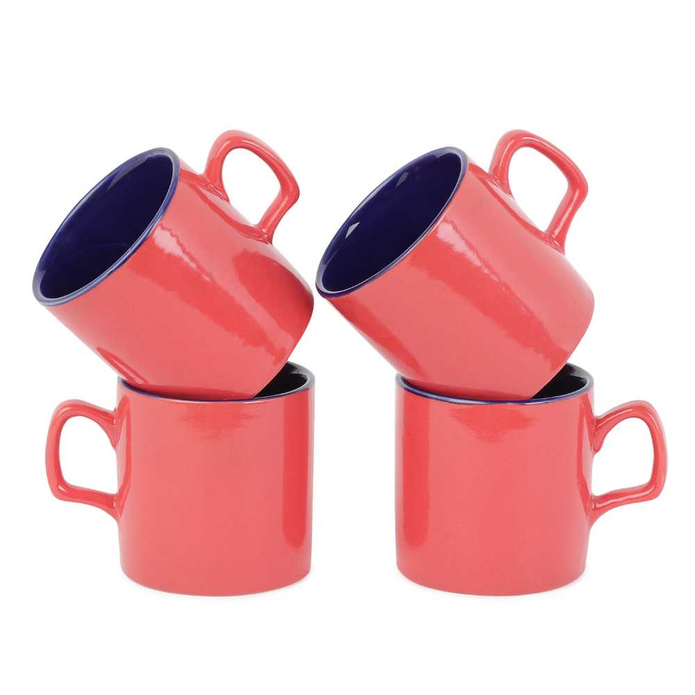 red and blue coffee mug set