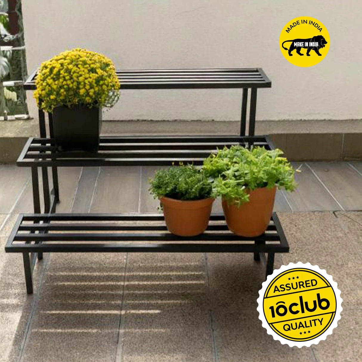 3-Tier Heavy Duty Metal Tube Plant Stand