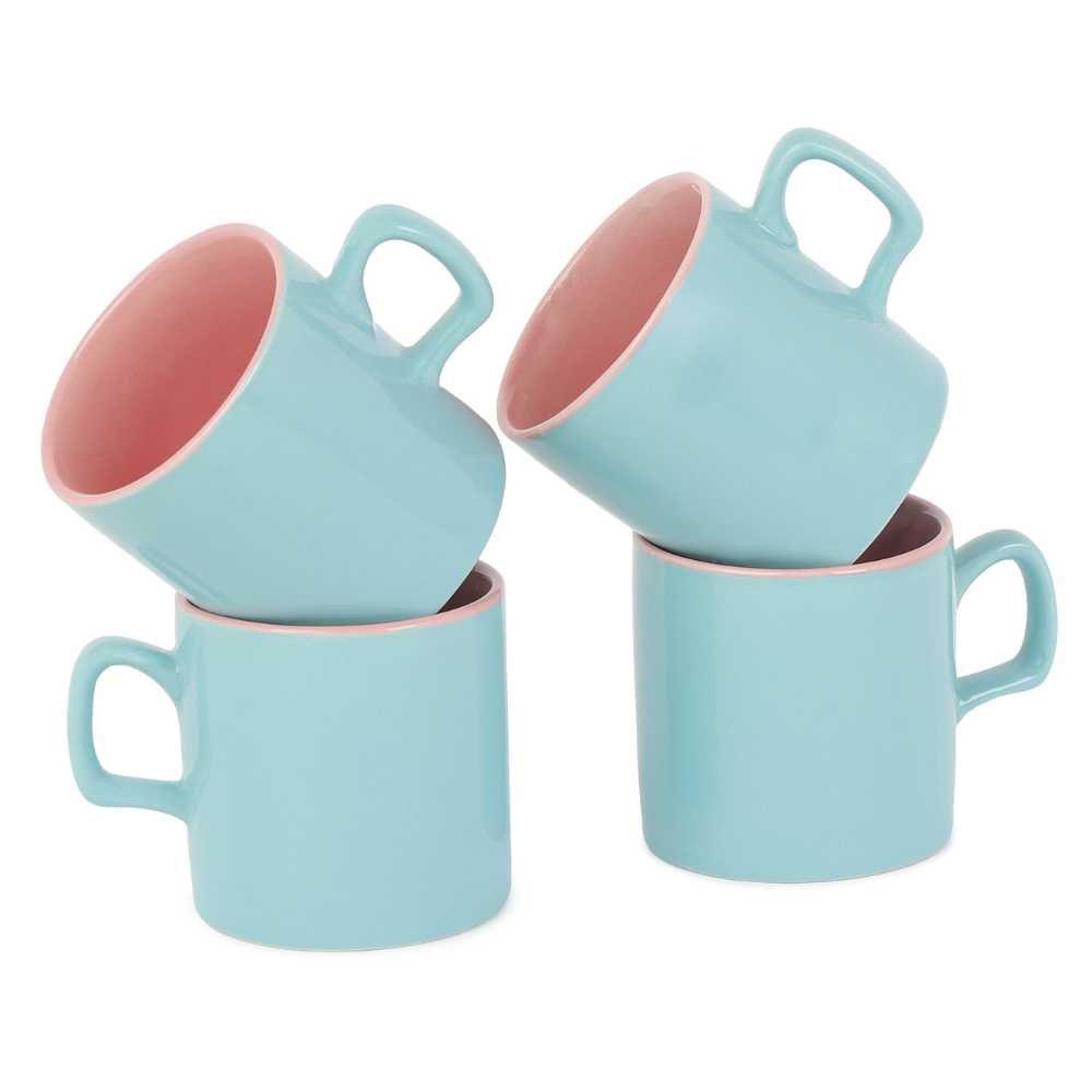 blue and pink coffee mug set of 4