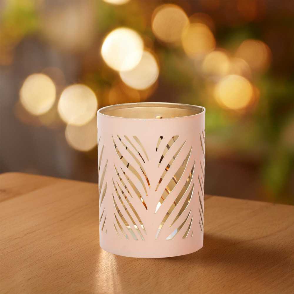 Peach and gold candle holder for home decor