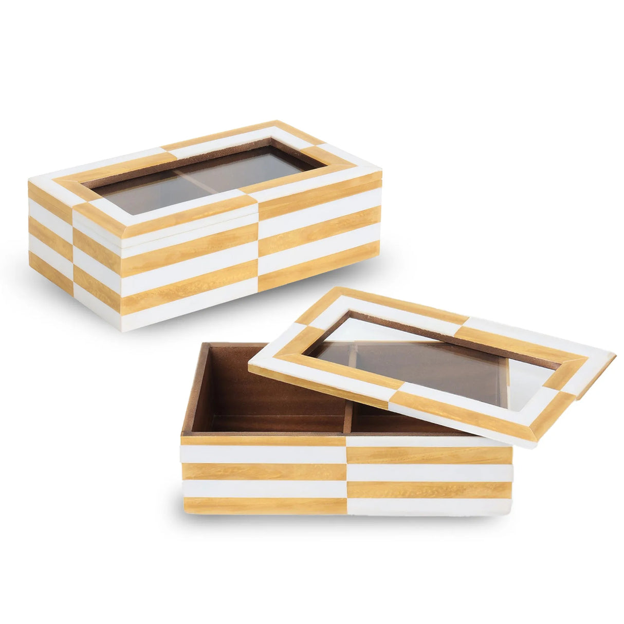 Striped Pattern Decorative Storage Box | Set of 2