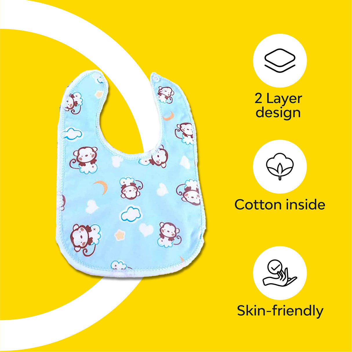 Multicolour Fastdry Cotton Bib | Set of 10