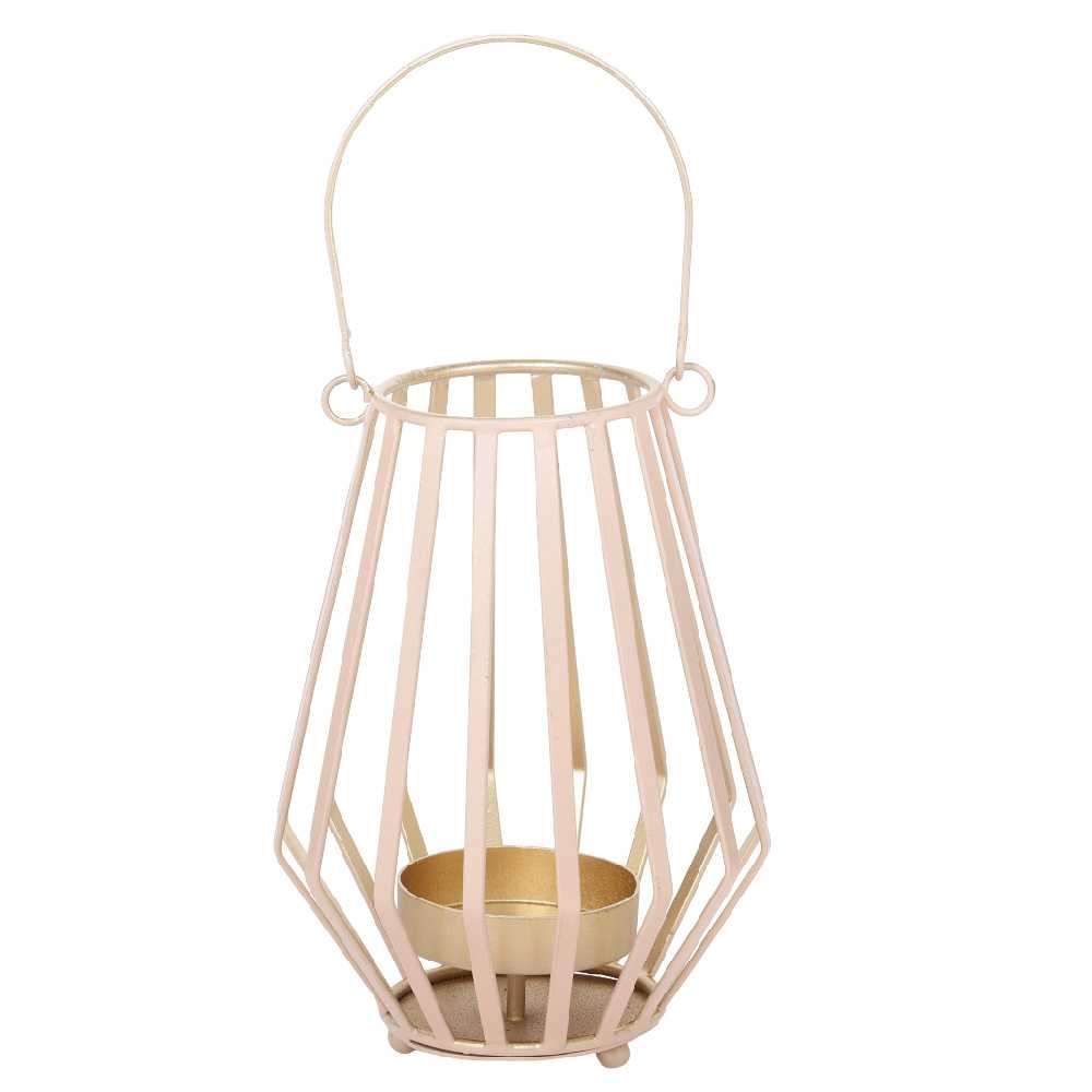 Pink and gold hanging lantern for home decor