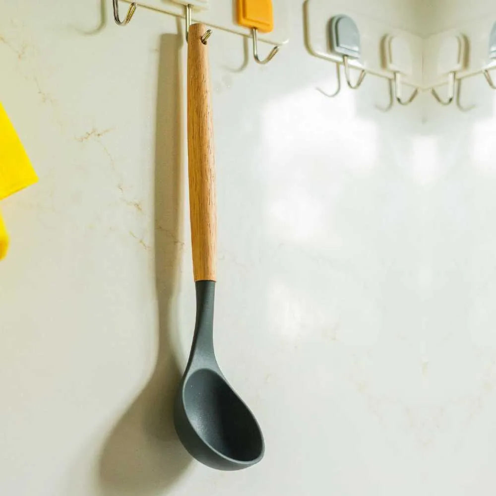 Silicone Ladle with Wooden Handle