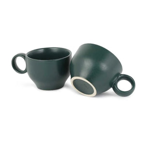 Ring Handle Ceramic Cup  | Set of 2