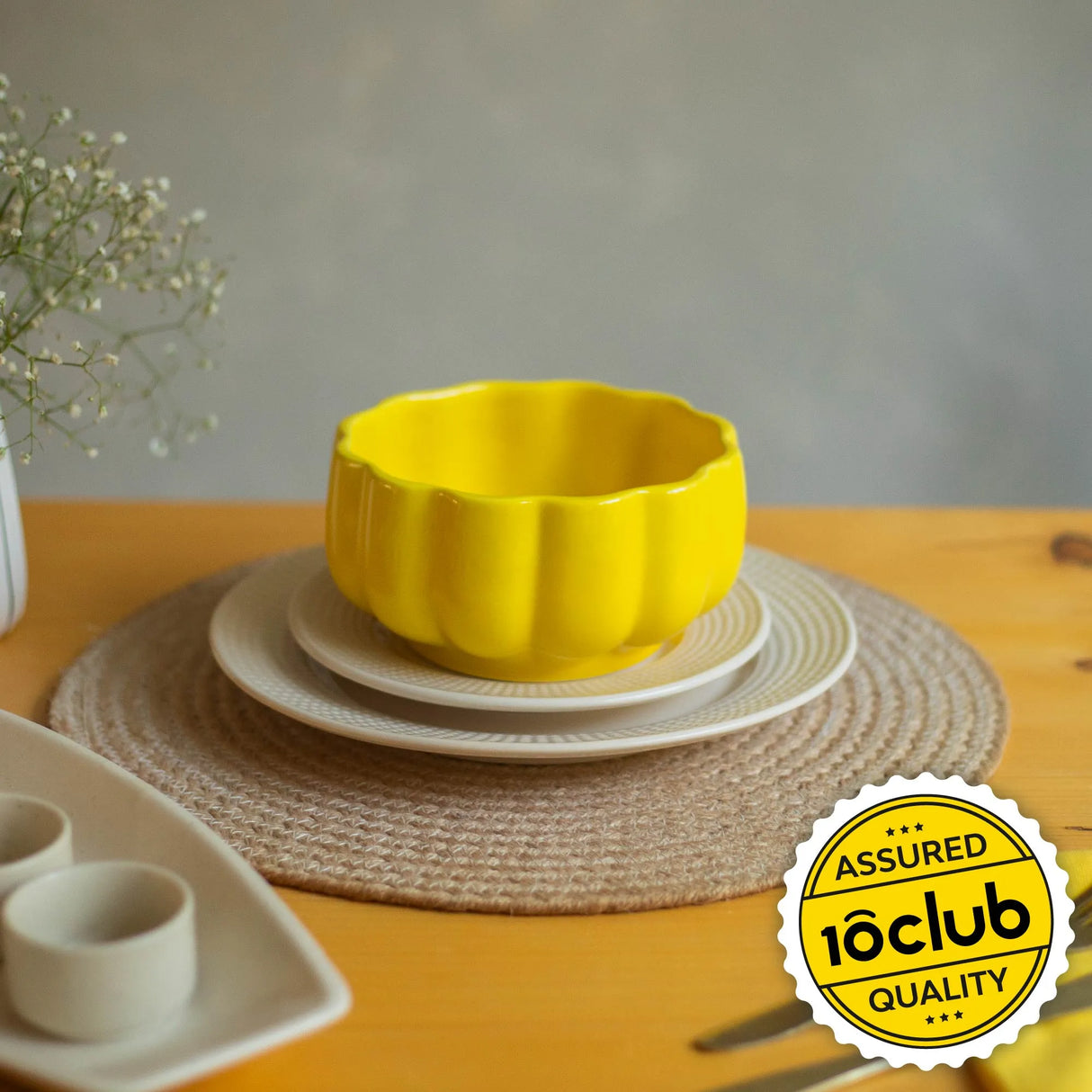 Scalloped Ceramic Serving Bowl | 900 ml