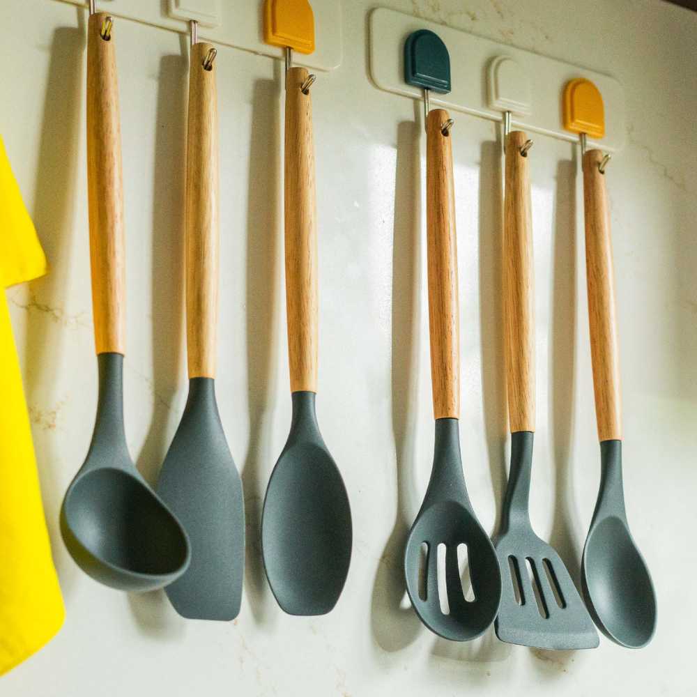 Set of All types of silicone utensil for cooking 