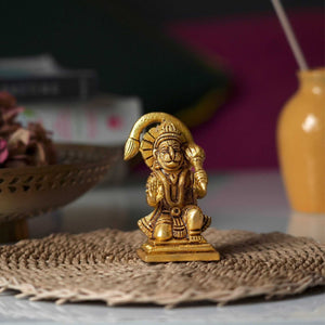 Veera Hanuman Brass Idol | 100% Pure Brass | Antique Finish