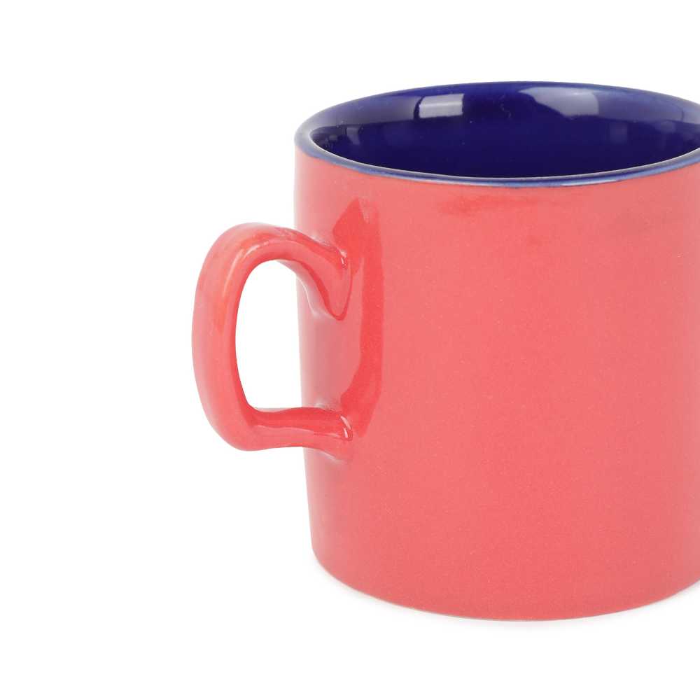 Light red and blue coffee mug