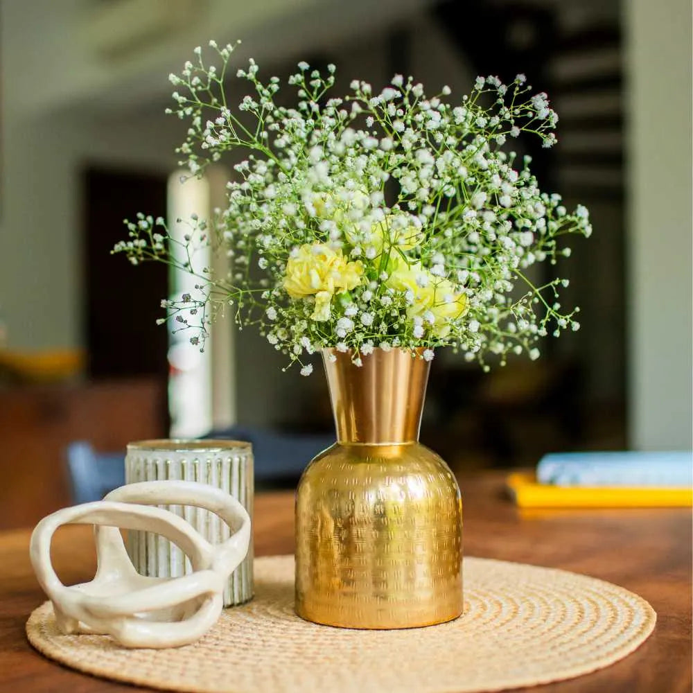 Hammered Metal Jar Vase