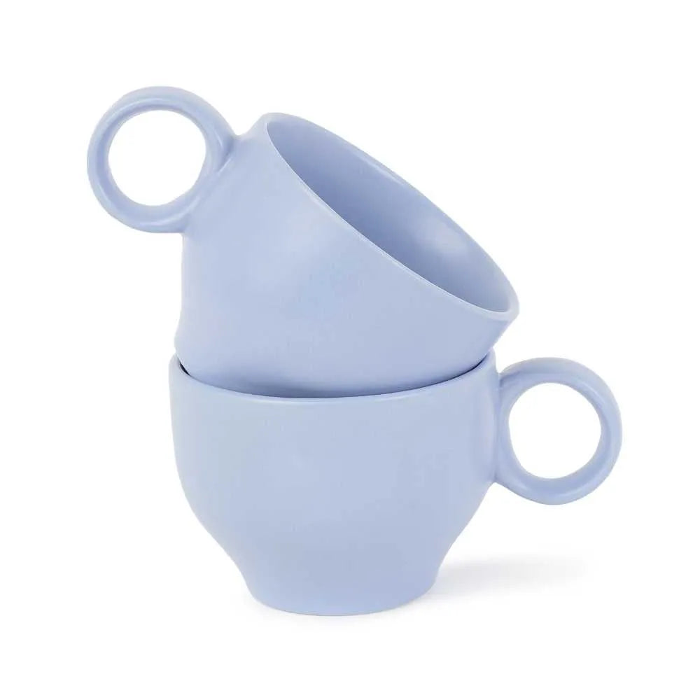 Ring Handle Ceramic Cup  | Set of 2