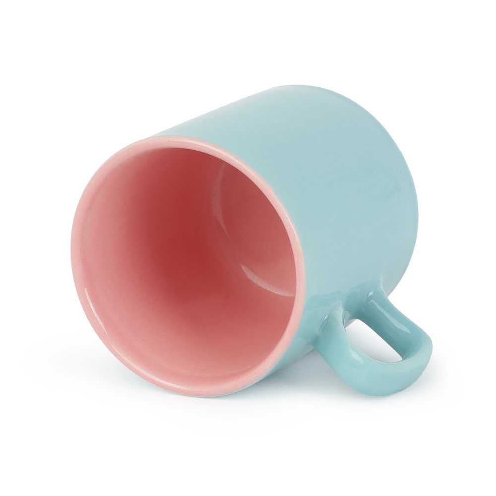 Baby pink light blue coffee cup