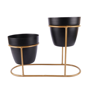 Black and gold plant stand for indoor 