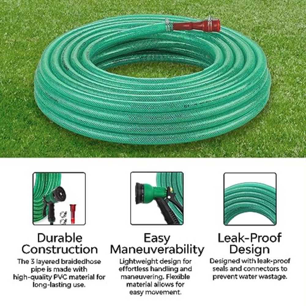 PVC Super Braided Hose Pipe with Connector & Clamps