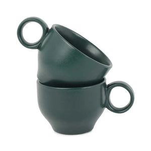 Ring Handle Ceramic Cup  | Set of 2