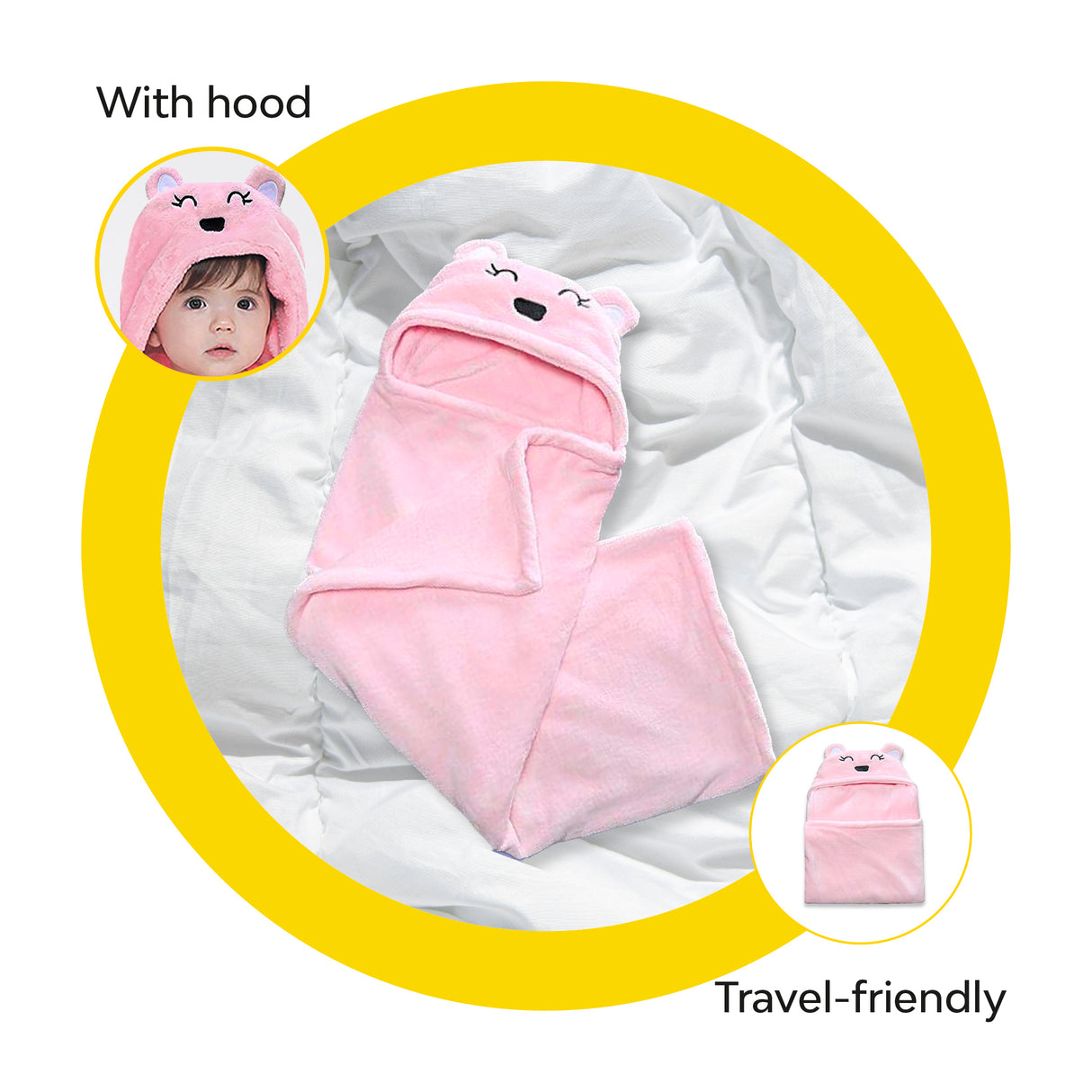 Fleece Baby Blanket with Hood