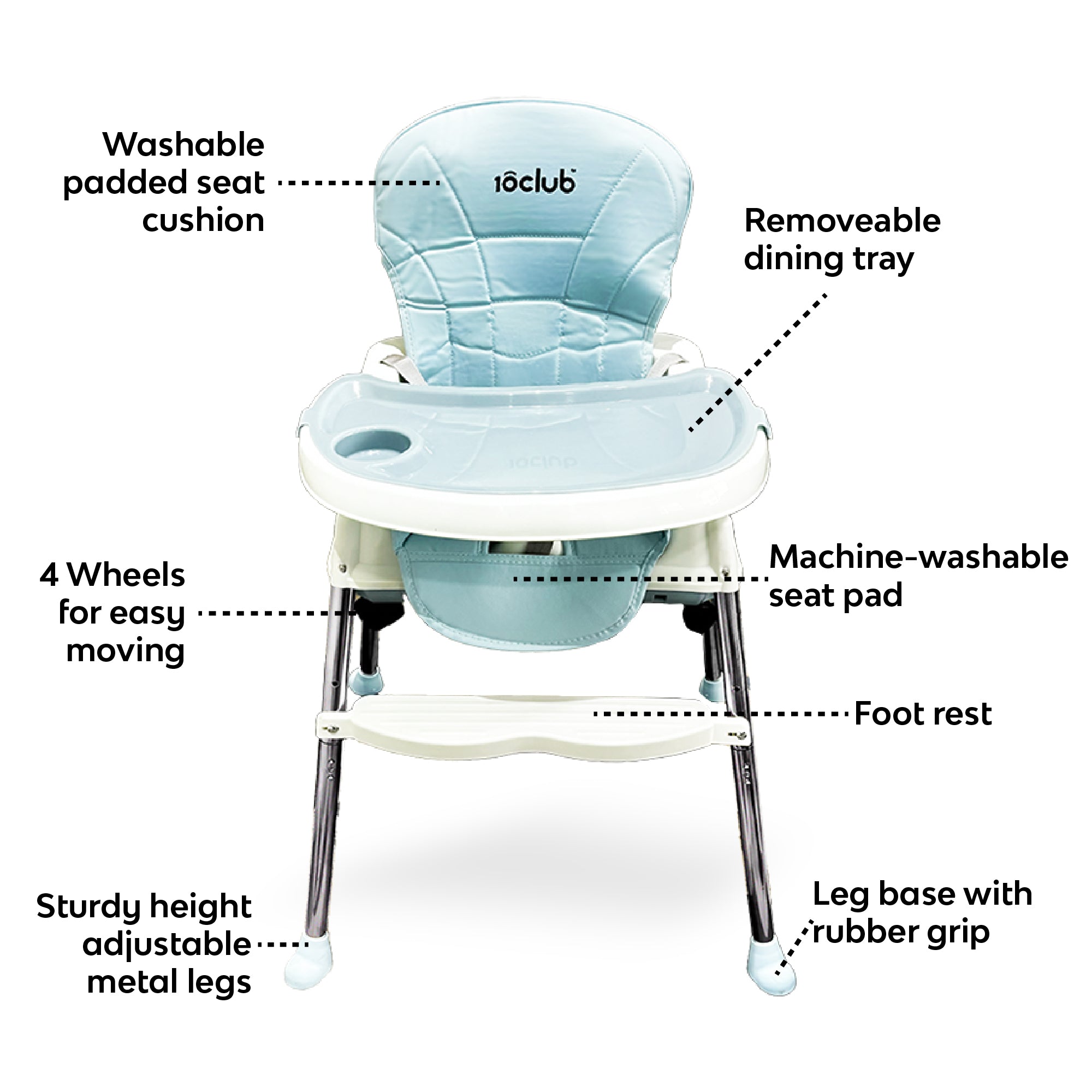 Metal baby high chair best sale