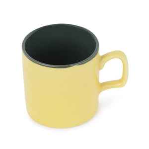 Green with yellow coffee cup