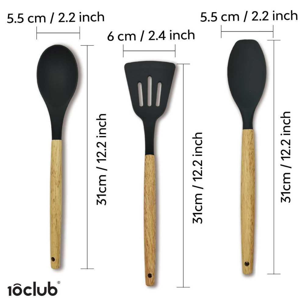 silicone spatula set with measurements 