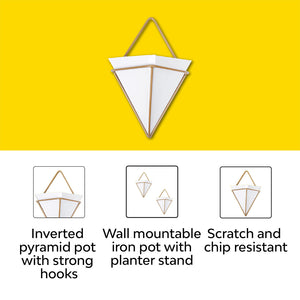 Wall Hanging Pyramid Planter | Set of 2