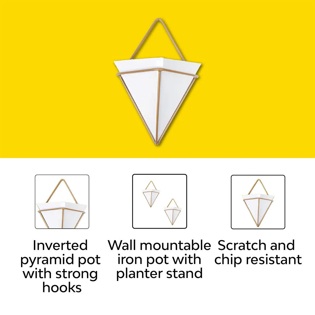 Wall Hanging Pyramid Planter | Set of 2