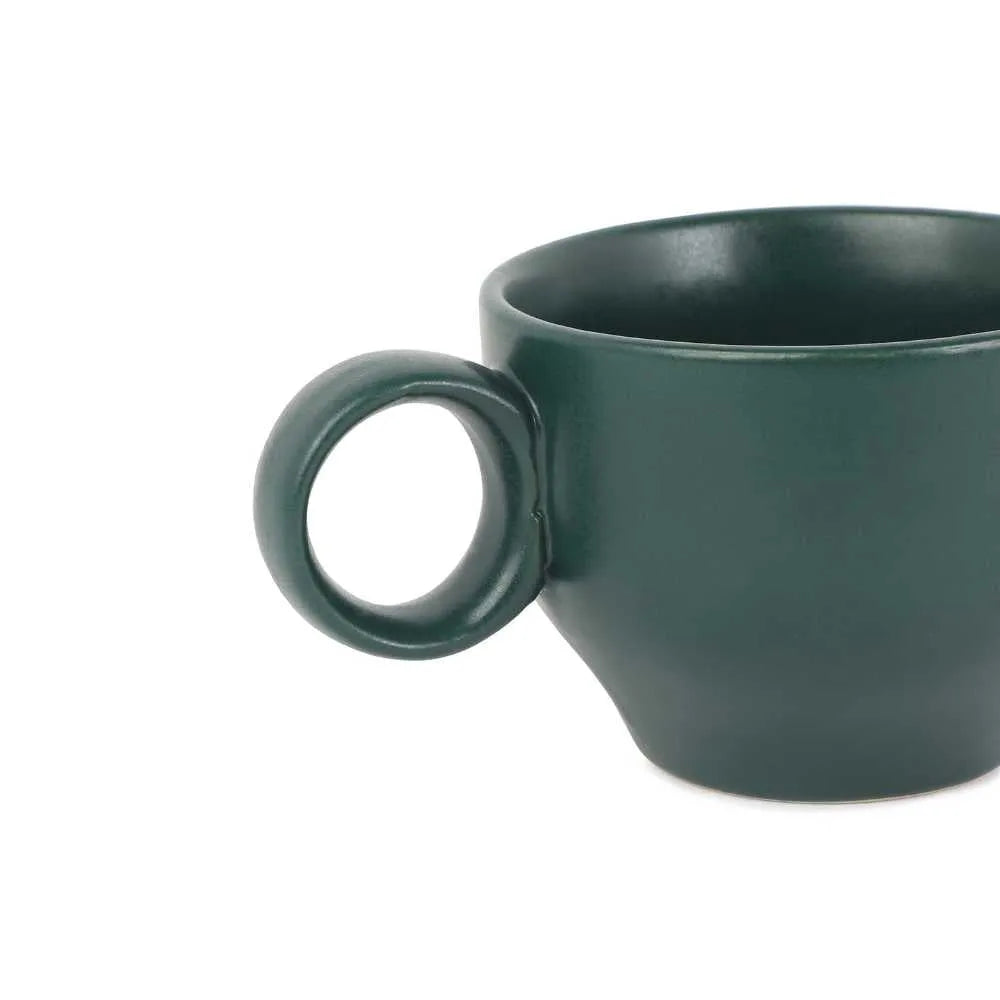 Ring Handle Ceramic Cup  | Set of 2