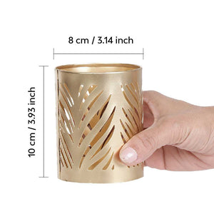 Gold polished candle holder for festive decor