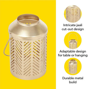 Jaali Leaf Metal Lantern