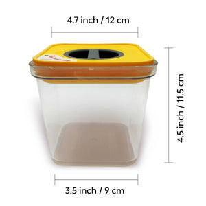 Plastic storage box with size 