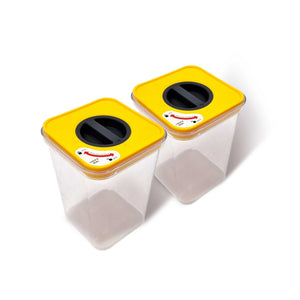 Set of 2 plastic storage boxes