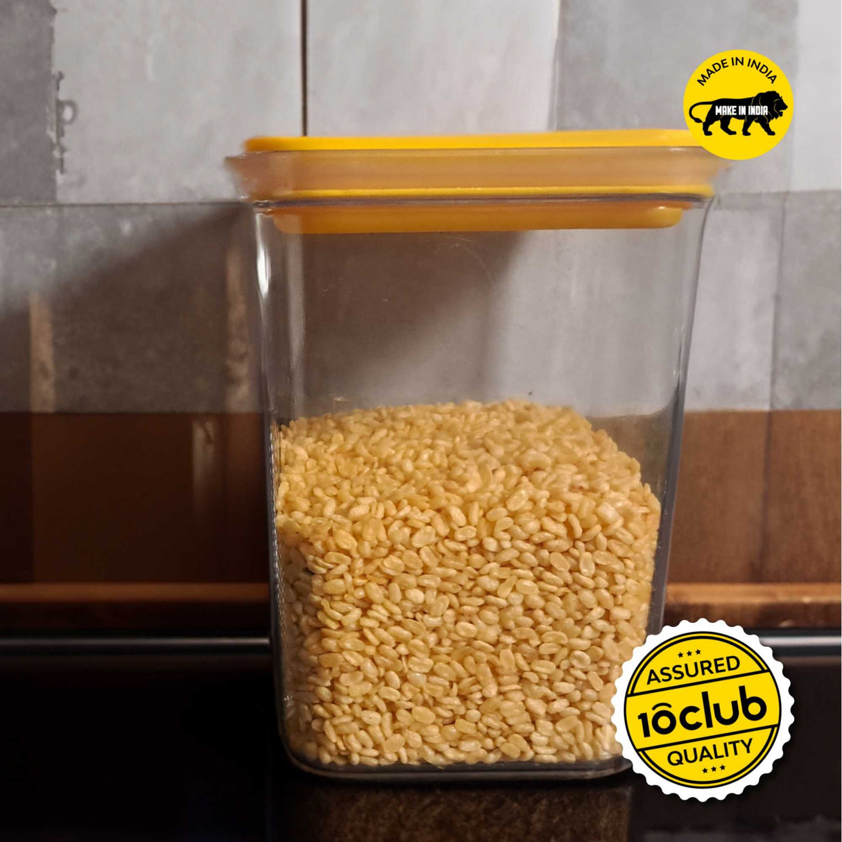 Moong daal filled storage box 