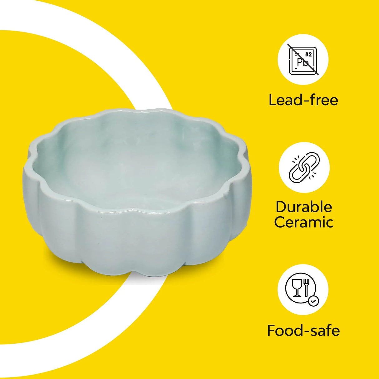 Scalloped Ceramic Serving Bowl | 900 ml